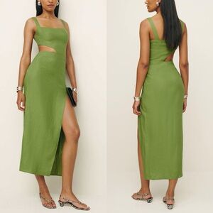 Reformation Green Midi Dress